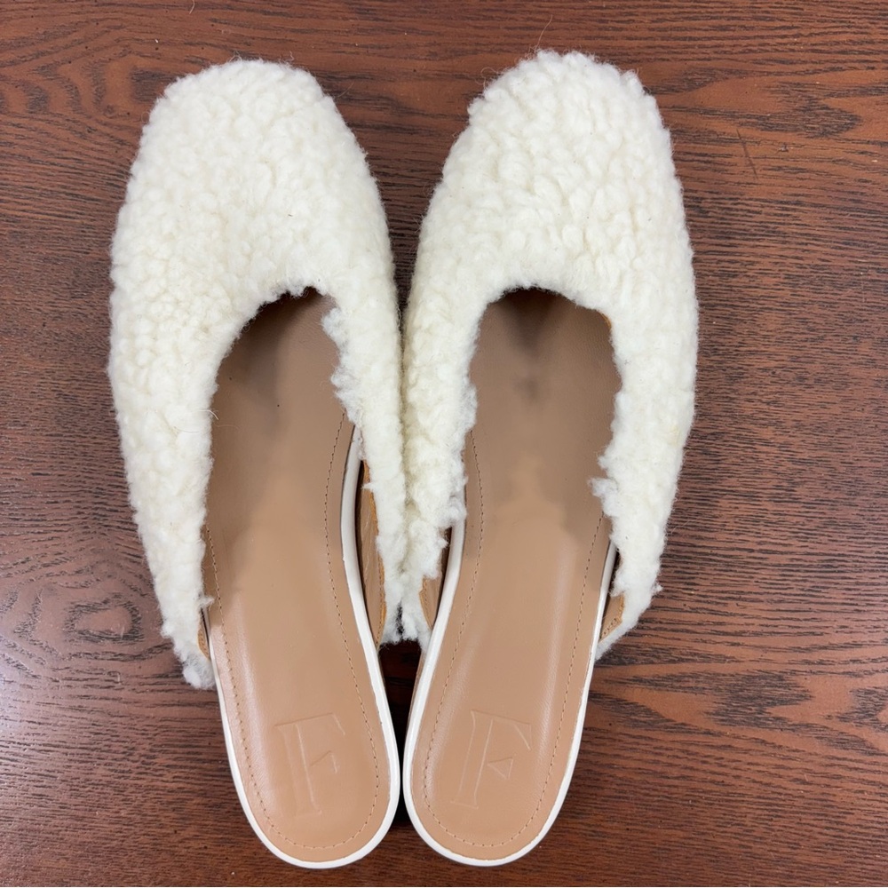 Flattered Malva Teddy Slip On Mules Cream Flats Women’s EU 38 - Picture 8 of 10